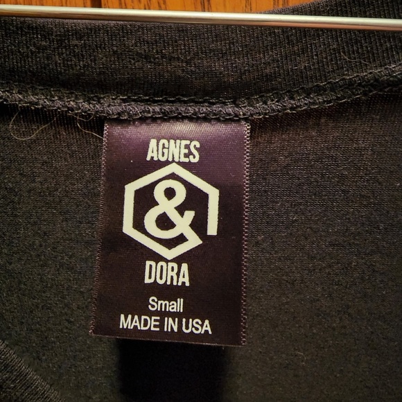 Agnes & Dora Peplem Ruffle Scoop Neck Short Sleeve Shirt S - Picture 3 of 4